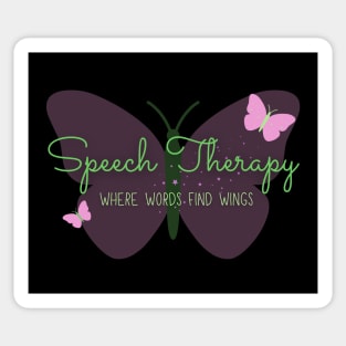 Speech Therapy – Words Find Wings - Purple Butterflies Sticker